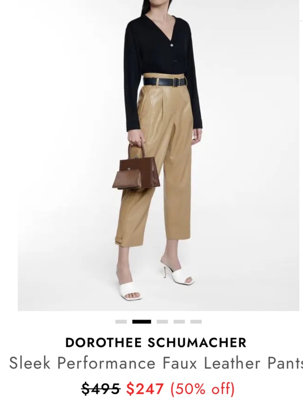 Dorothee Schumacher Tan Faux Leather Pants